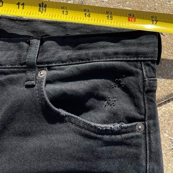 We The Free People Straight Leg Jeans, Black, button fly, Distressed size 29 - Picture 13 of 16
